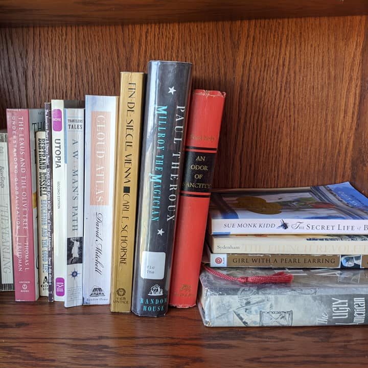 Bookcase closeup of titles 2