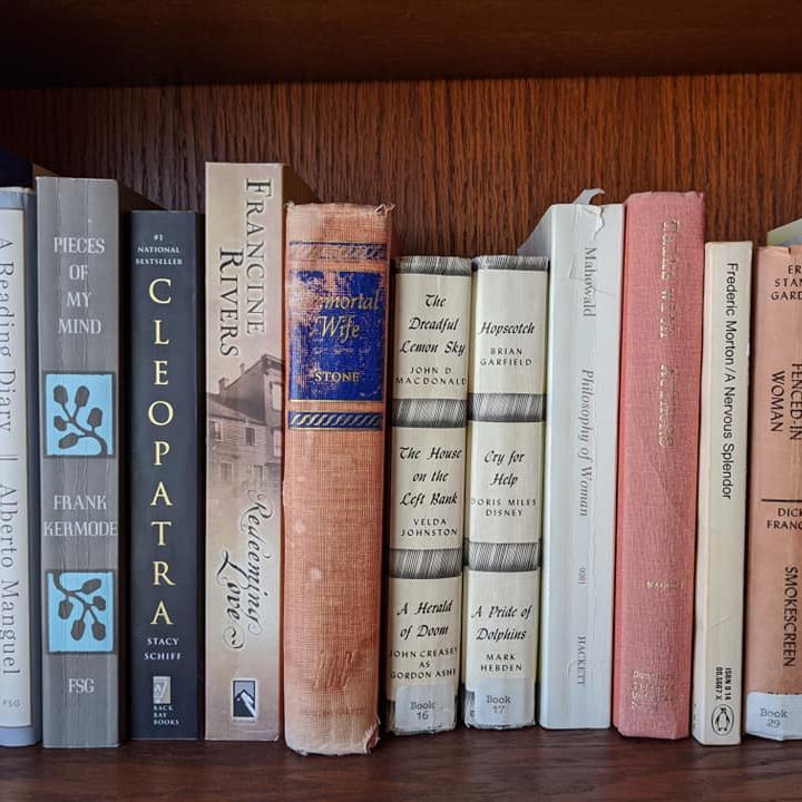 Bookcase closeup of titles