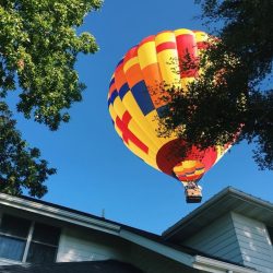 Hot air ballon over B&B 2 - doesn't get any closer than this